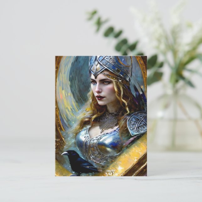 Postal Reina del guerrero celta (Anverso de pie)