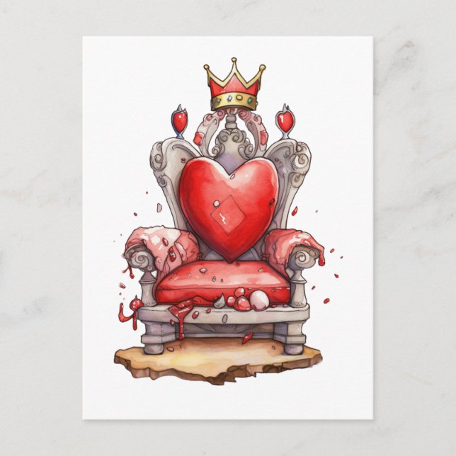 Postal Reina del trono de corazón (Anverso)