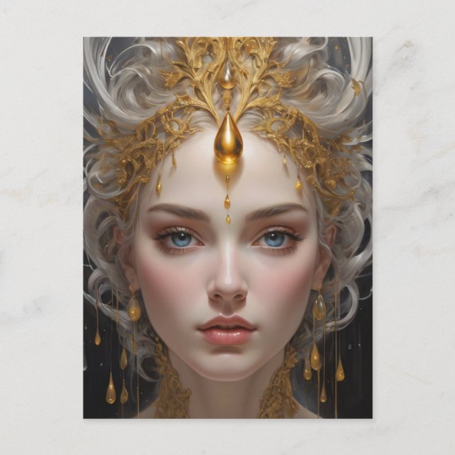 Postal Reina elegante de una isla de hadas (Anverso)