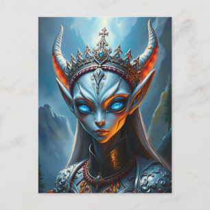 Postal Reina Elfa Oráculo Astada de Xylanthia - Fantasía 
