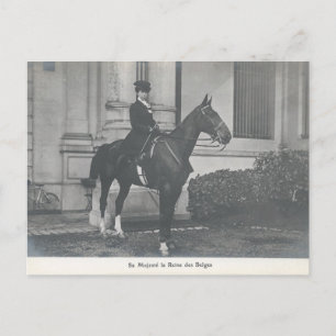 Postal Reina Elisabeth de Bélgica a caballo #029SS