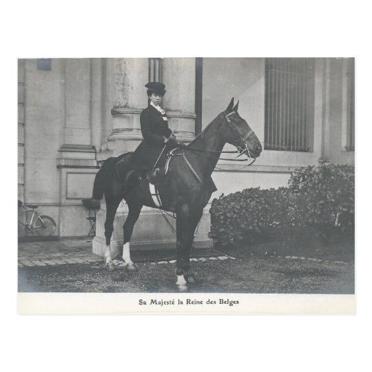 Postal Reina Elisabeth de Bélgica en el caballo #029SS