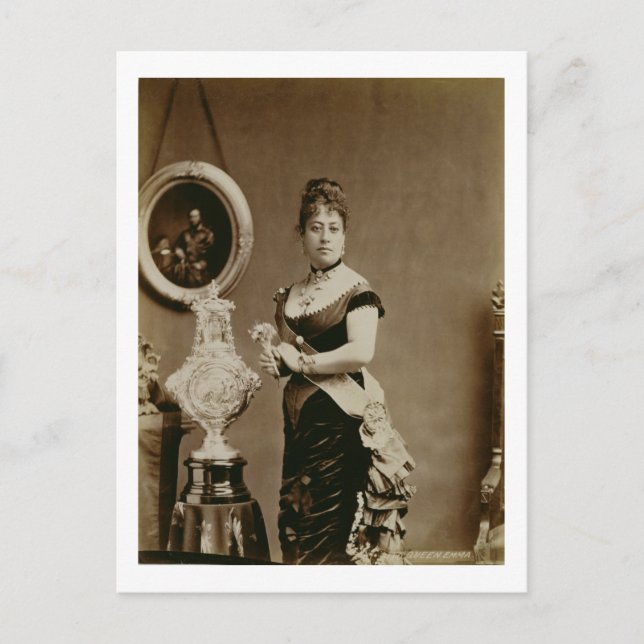 Postal Reina Emma (1836-85) (fotografía sepia) (Anverso)