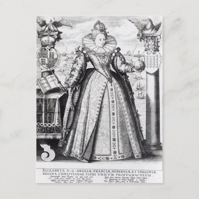 Postal Reina Isabel I 1596 (Anverso)