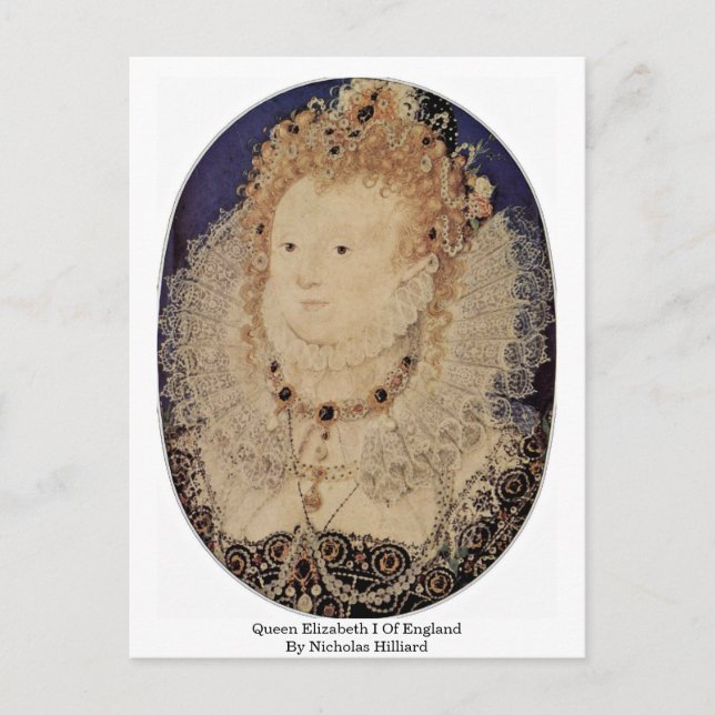 Postal Reina Isabel I De Inglaterra Por Nicholas Hilliard (Anverso)