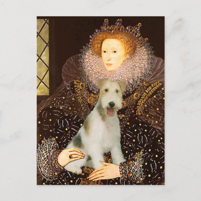 Postal Reina Isabel I - Fox Terrier de pelo duro #1 (Anverso)