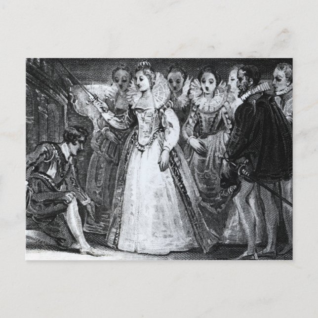 Postal Reina Isabel I Knighting Francis Drake (Anverso)