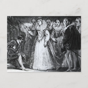 Postal Reina Isabel I Knighting Francis Drake