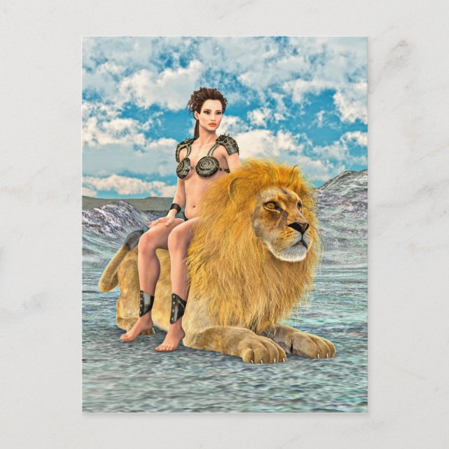 Postal Reina León Fantasía (Anverso)