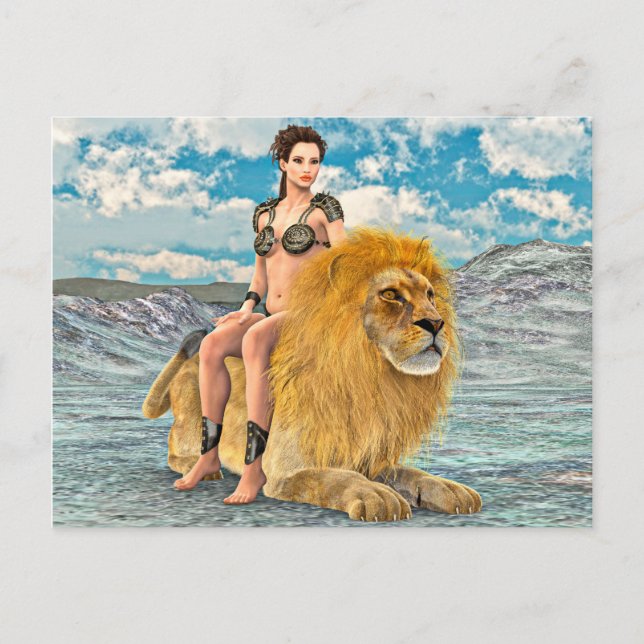 Postal Reina León Fantasía (Anverso)