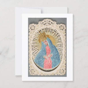 Postal Reina Madonna del cielo en la encaje