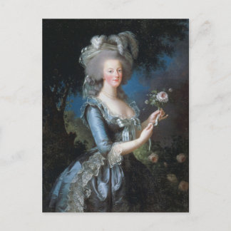 Postal Reina María Antonieta de Francia por Le Brun