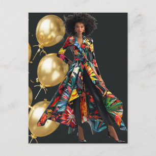 Postal Reina Negra Afroamericana Melanina Tienda Sista