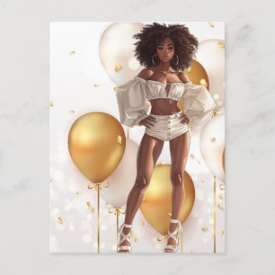Postal Reina Negra Estadounidense Africana Melanina Sista