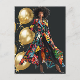 Postal Reina Negra Estadounidense Africana Melanina Sista