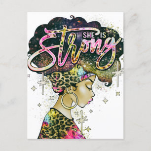 Postal Reina negra Melanin Mujer de piel marrón Sista Mag