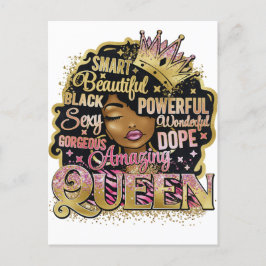 Postal Reina negra Melanin Mujer Sista Amor