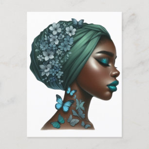 Postal Reina negra melanina cumpleaños de amor de hermana