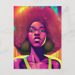 Postal Reina negra melanina Sista mujer afroamericana