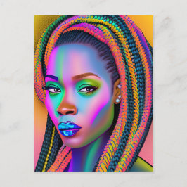 Postal Reina negra melanina Sista mujer afroamericana