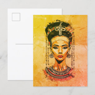 Postal Reina real de Egipto - Arte neo-faraón moderno