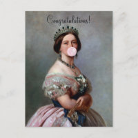 Reina Victoria satén rosa soplando chicle rosa