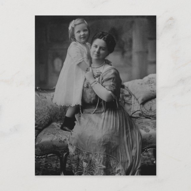 Postal Reina Wilhelmina y Juliana de los Países Bajos (Anverso)