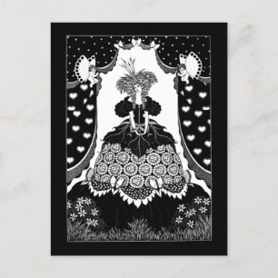 Postal Reina y cúpidos del Art Nouveau ruso vintage