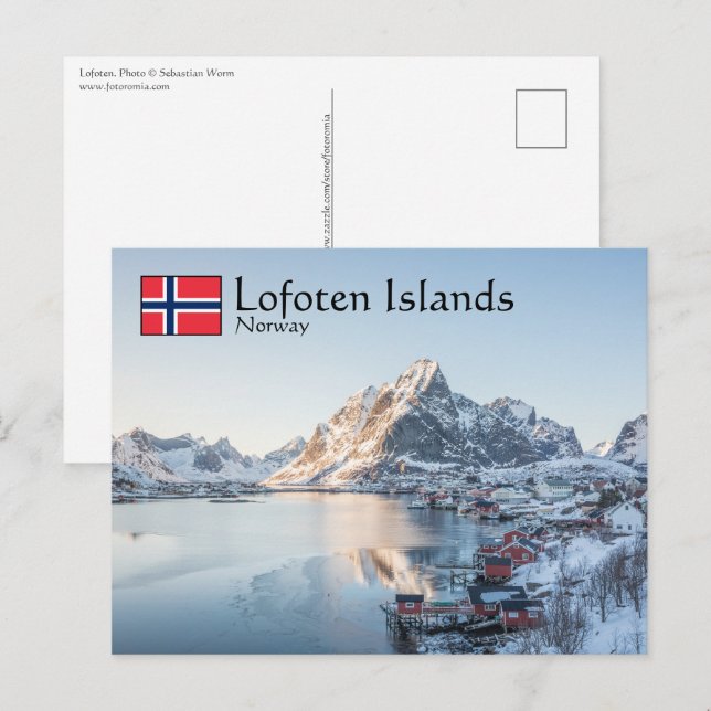 Postal Reine Lofoten Noruega (Anverso / Reverso)