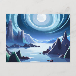 Postal Reino con una luna brillante