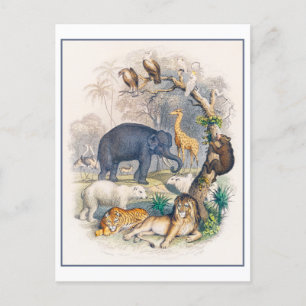 Postal Reino de los animales Ilustracion de cosecha