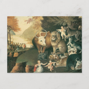Postal Reino Pacífico de Edward Hicks Arte Folclórico Ant