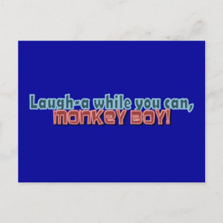 Postal Reírse Mientras Puedes Monkey Boy Design