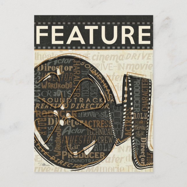 Postal Reja de película de vintage (Anverso)