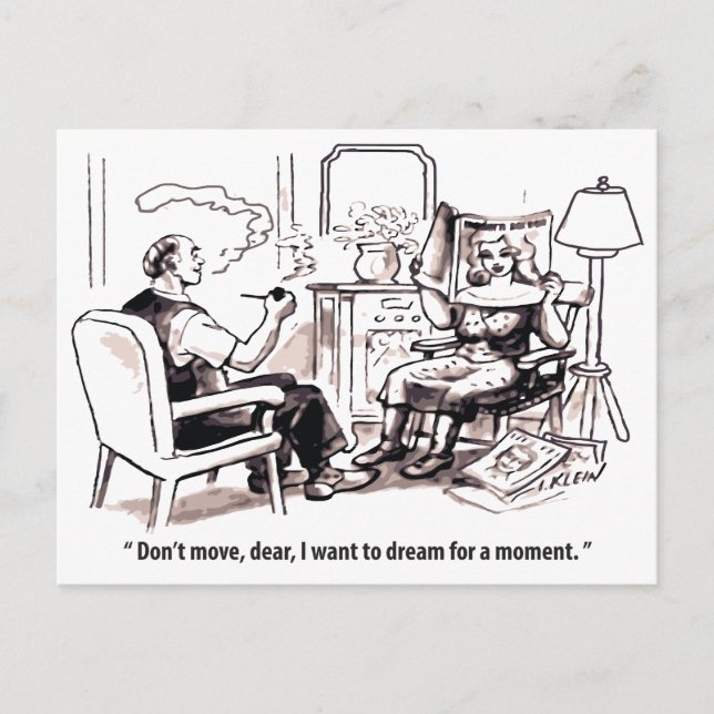 Postal Relación Daydreamer, hombre y mujer, Humor, (Anverso)
