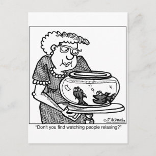 Postal Relajación de peces al observar a la gente
