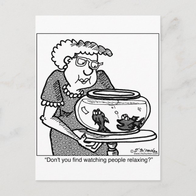 Postal Relajación de peces al observar a la gente (Anverso)