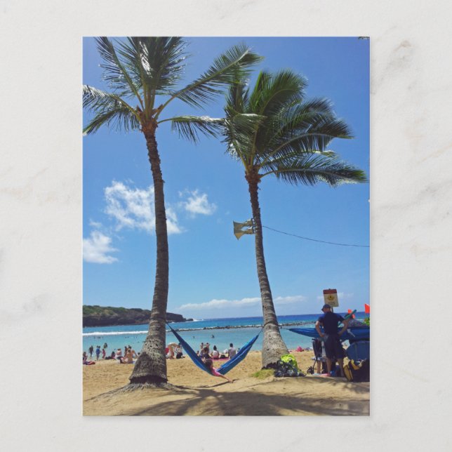 Postal Relajación en una playa de Hawaii (Anverso)