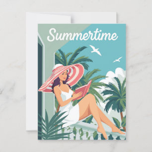 Postal Relajación en verano Vintage