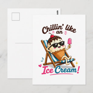 Postal Relajándose Como Un Helado