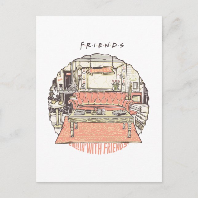Postal Relajándose con FRIENDS™ Cartoon (Anverso)