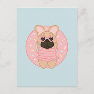 Postal Relajante Bulldog francés Fawn en Lilo