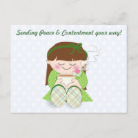 ¡Relájate! Chica kawaii lindo relajado con té/café