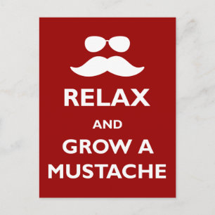 Postal Relájate y cultiva un bigote