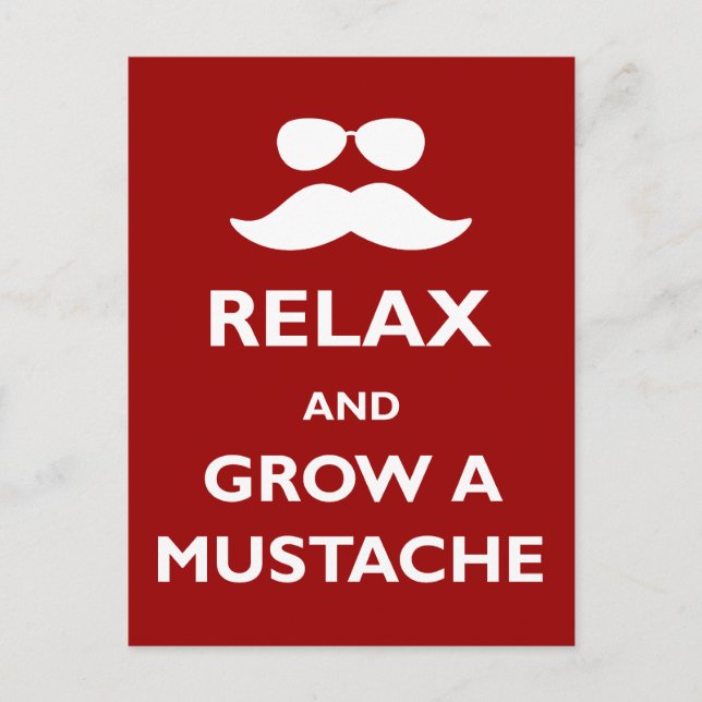 Postal Relájate y cultiva un bigote (Anverso)