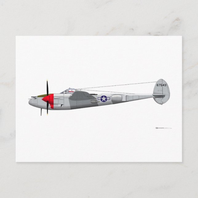Postal Relámpago Lockheed P-38J (Anverso)