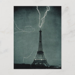 Postal Relámpago que impacta la Torre Eiffel