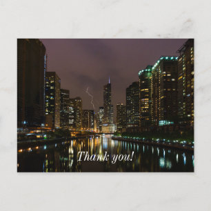 Postal Relámpago sobre el río Chicago Gracias