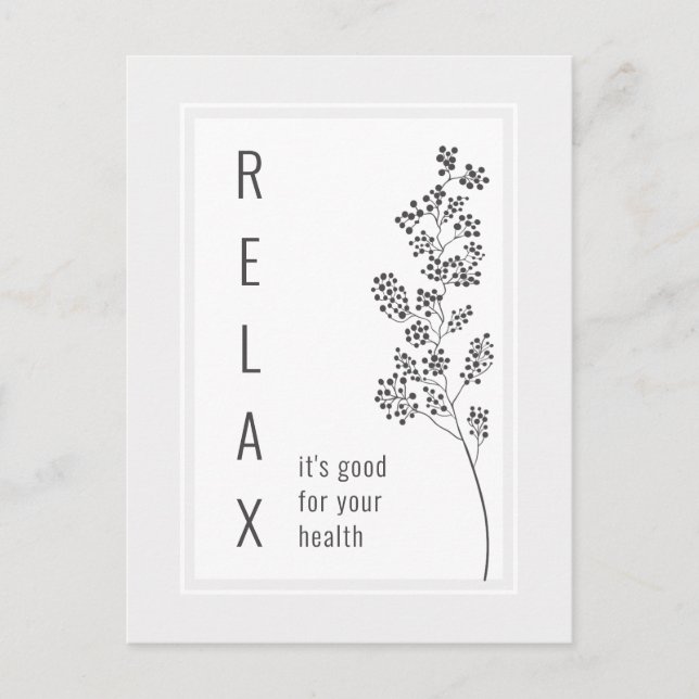 Postal Relax Floral Saying Motivation (Anverso)