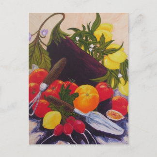 Postal Relevo de las frutas y de las verduras